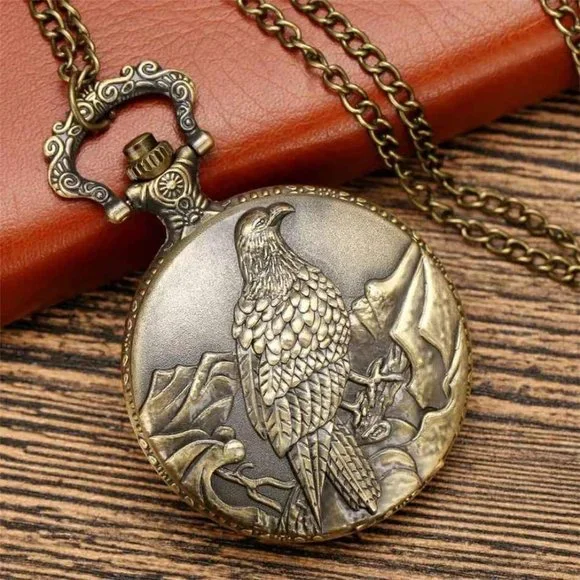 Eagle Pocket Watch NEW American Bald Eagle Gift USA Patriotic - Picture 4 of 4